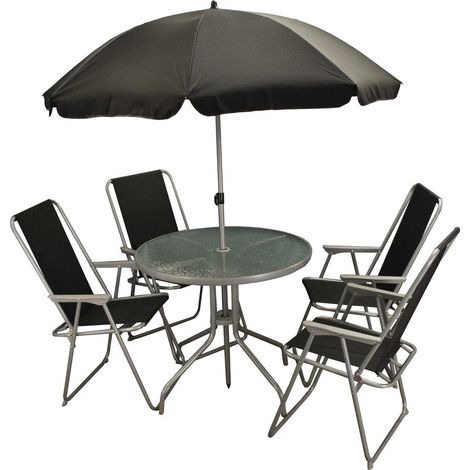 Tresco 6 Piece Garden Furniture Set with Folding Chairs (1/5)
