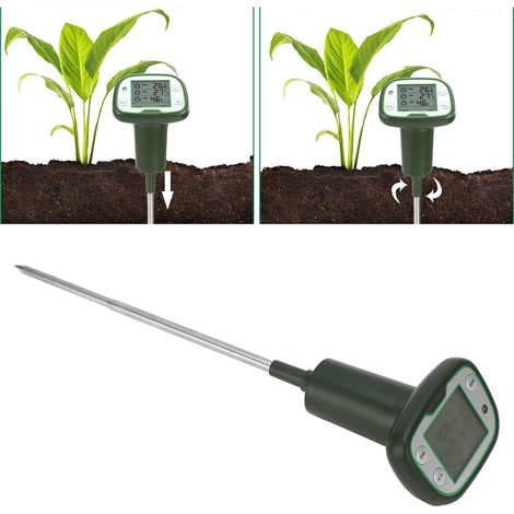 Analyseur de sol trois-en-un, testeur d'humidité horticole, luxmètre de haute précision et hygromètre pour plantes en pot. (1/5)