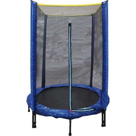 Trampolino Elastico 140 cm per Bambini Rete Sicurezza Interno Esterno