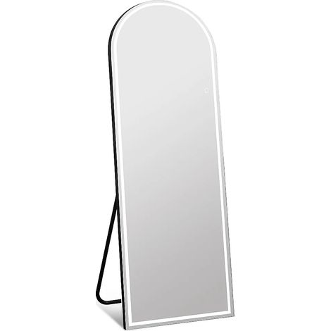 Specchio ad arco con luci led e supporto L. 60 x H.150 cm Nero - DAELYA (1/3)