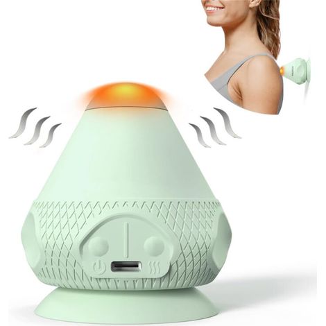 Appareil de massage vibrant pour points de pression, appareil de massage chauffant pour points de pression, balles de massage à ventouse pour soulager les douleurs musculaires et compresses chaudes po (1/5)