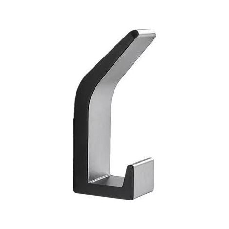 Haken, Klebehaken, Wandhaken aus Aluminium für Badezimmer, schwarzer Handtuchhalter, Geschirrtuchhalter, kein Bohren erforderlich, für Garage und Büro (1/5)