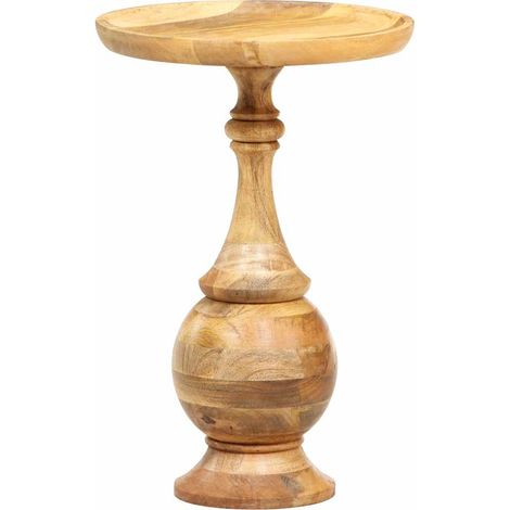 Table d'appoint et bout de canapé - Table Café ronde 43x43x66 cm Bois de manguier massif BV518440 - BonneVie (1/5)
