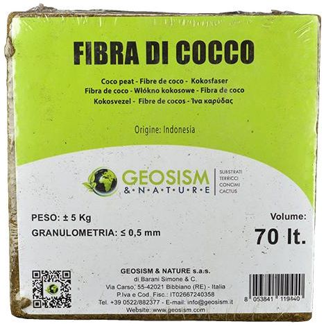 Fibra di cocco in mattonella Geosism, inferiore a 0,5 mm (c.ca 5 kg - 70 lt) (1/4)