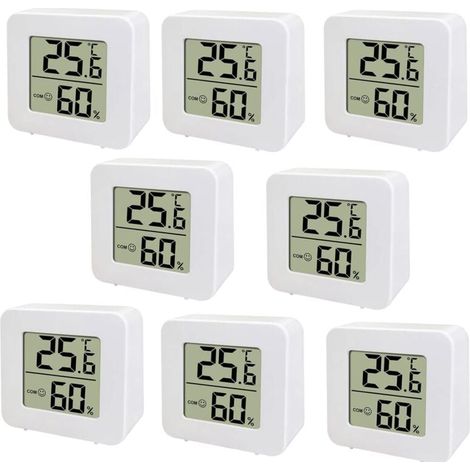 Mini-LCD-Thermometer, digitales Thermometer-Hygrometer für Innenräume, Temperatur- und Feuchtigkeitsmesser – 454515MM – 8 Stück (1/4)