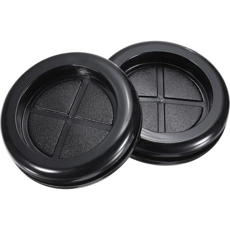 passacavi. Diametro 38 mm. Gomma nera. Diametro interno 30 mm. Per uso domestico e in ufficio. (1/5)
