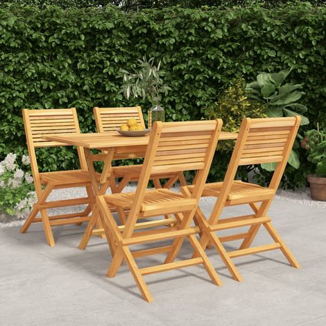 5 pcs Ensemble à dîner de jardin, Mobilier à dîner, Table et Chaises à Manger Bois de teck massif MKPO39306 (1/5)