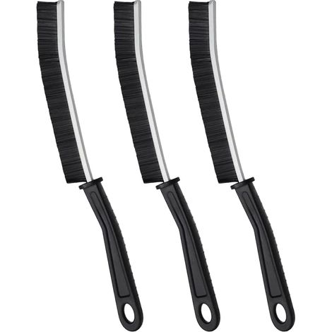 YAGE Lot de 3 brosses de nettoyage pour rainures de carrelage de salle de bain - Outil de nettoyage à main à long manche - Outil de nettoyage pour la maison et la cuisine - Pour fenêtre et porte (1/5)