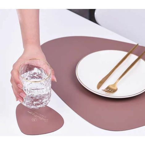 Set mit 4 Platzsets für Tische, hitzebeständig, rutschfest, abwaschbar und wärmeisolierend, Kaffeesets, Küchenplatzsets, Platzsets im nordischen Stil (2 Platzsets) (1/5)