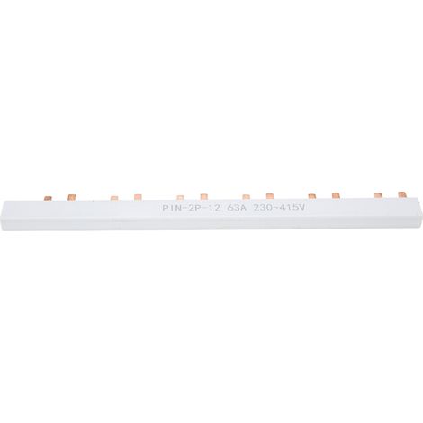 Barre omnibus en cuivre à broches, 63 A, 2 pôles, 12 voies, gaine PVC, bonne conductivité, pour boîte de distribution de disjoncteurs 230-415 V (1/5)