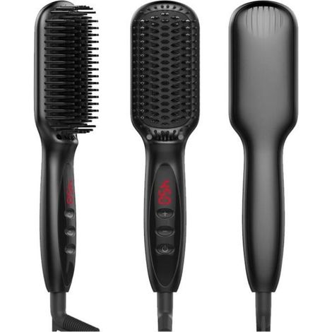 Brosse Lissante Chauffante - - 12 Réglages Température - Technologie Ionique - Anti-Brûlure (1/4)