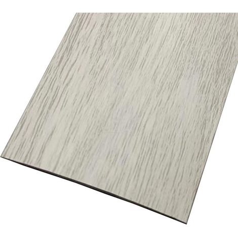 Bande de transition de sol - 1 pièce - PVC grain de bois blanc - Adhésive sans perçage - Pour carrelage et parquet - 100 cm x 5 cm
