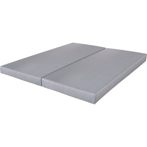 Sommier déco SR9 - Gris clair 2x90x190 - Lattes bois - H.13 cm - Made in France (1/5)
