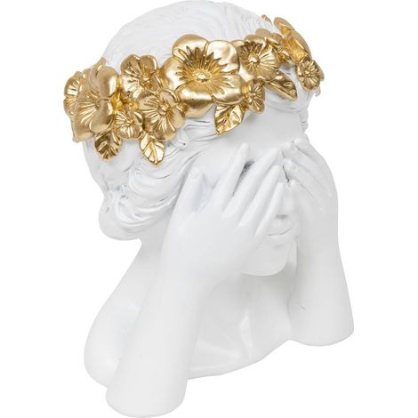 Tête femme déco Wild Romance H.22cm résine blanc - Atmosphera créateur d'intérieur
