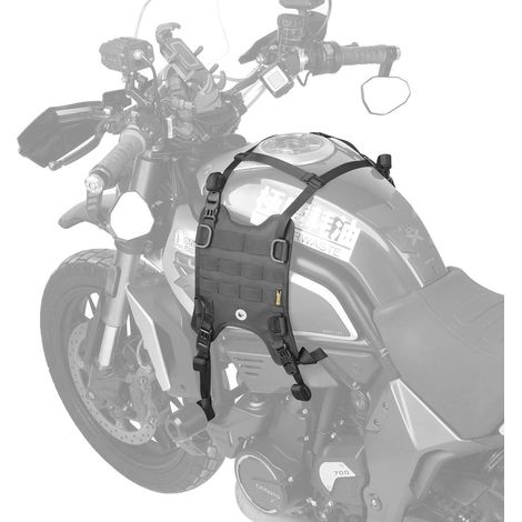 Support de sacoche universel pour moto, fixation réservoir ou selle, modulable (1/5)