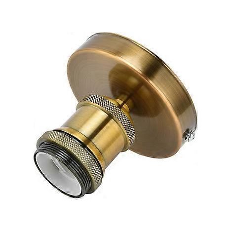 E26 E27 Vintage Suspension Support de Lampe Plafonnier Douille Métal Support de Lumière Murale pour Home100-240V (patine dorée)