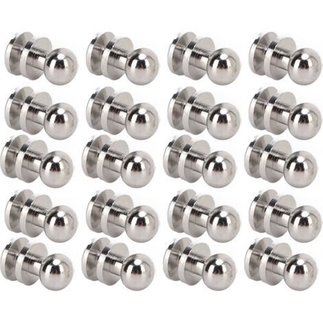 20 abriebfeste silberfarbene Messingnieten für DIY-Handtaschen- und Gürtelaccessoires, 10 x 8 mm (1/5)