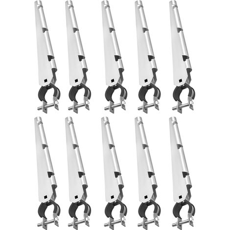 Mophorn Braccio in Filo Spinato, Set di 10 Pezzi da 375 mm, Estensore per Pali di Recinzione con Staffa a U, Aumento Altezza Recinzione in Acciaio Zincato, Ideale per Maggiore Privacy