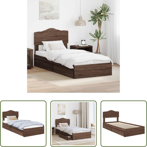vidaXL Rangement sous le lit - Lit de Rangement Chêne brun 70 x 190 cm Bois d'ingénierie (1/5)