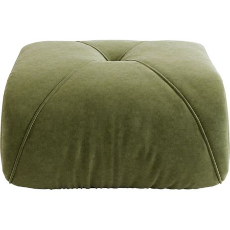 Pouf ottomano in ciniglia verde HOMVRA 78 x 76 x 45 cm (1/5)
