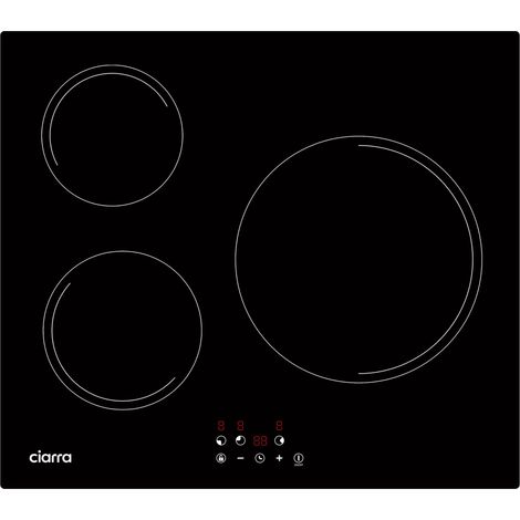 CIARRA Piano Cottura Induzione 3 Fuochi 5600W 9 Livelli di Potenza 99 Min Auto-Stop Sicurezza Bambini CD3BIH-E (1/5)