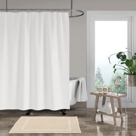 Tapis de Douche Crème 50x70 cm 100% Coton Ultra Absorbant et Épais Salle de Bain (1/5)