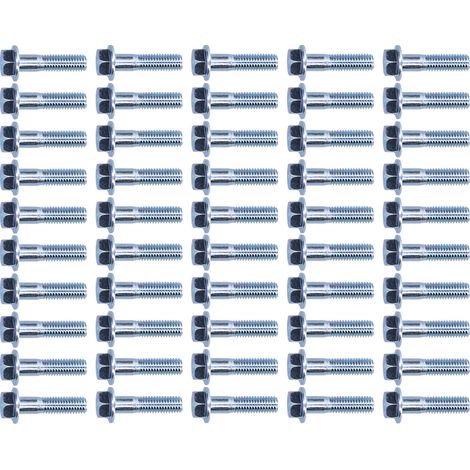 50 boulons à tête hexagonale à bride M8x32 mm en acier au carbone pour pièces de machines lourdes (1/5)