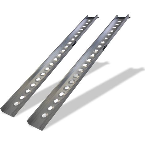 TRUTZHOLM 2x Auffahrschienen 194 cm Traglast 200 kg Alu grau Seitenkante Auffahrrampen Verladerampen (1/5)