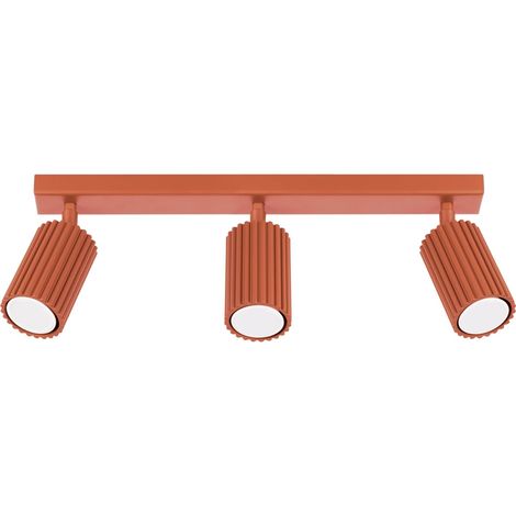 Spot projecteur aluminium GU10 orientable ocre rouge 3 flammes oblongues Moderne (1/5)