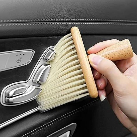 Brosse de nettoyage haute densité ultra douce pour intérieur de voiture, brosse de nettoyage en bois à poils doux pour nettoye[1703] (1/4)