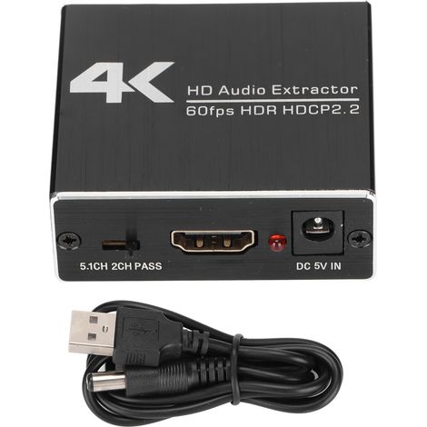 Extracteur Audio AY78V20 4K HDMI vers HDMI avec Sortie Audio 3.5mm - Séparateur Audio Haute Définition (1/5)