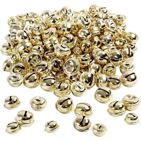 Clochettes en métal - Doré - 13 mm, 15 mm, 17 mm - 220 pcs - Décoration de fête