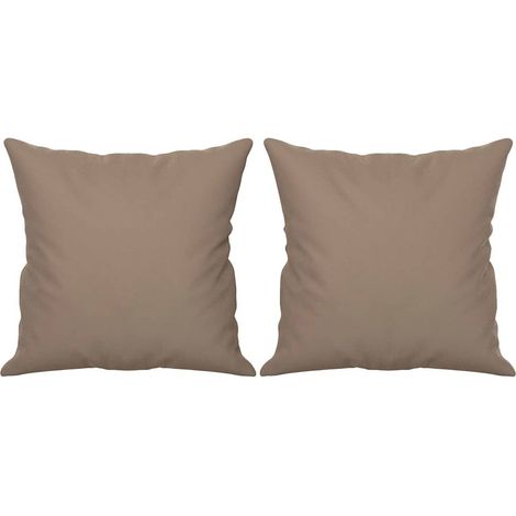 vidaXL Cojines decorativos 2 uds tela microfibra gris taupé 40x40 cm (1/2)