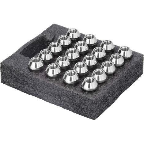 Lot de 20 écrous de roue M12x1,5 avec douille pour clé, haute dureté, de remplacement pour Ford Focus, couleur argent. (1/5)