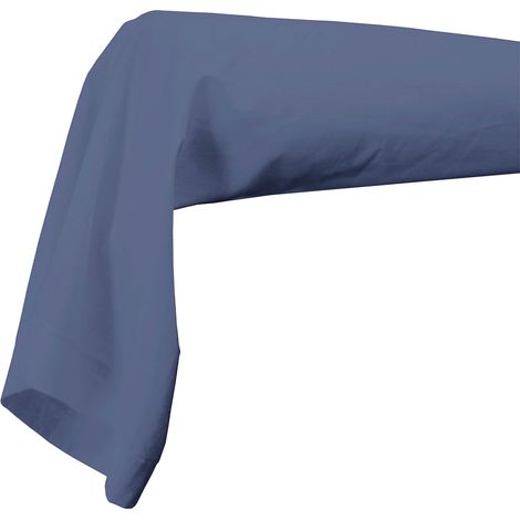 Taie de Traversin Unie en 100% Coton Bleu Marine 86x200 cm