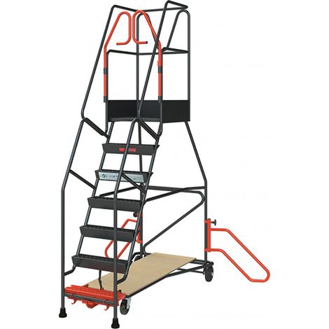 Scaletta con ruote rifonimento 7 gradini - altezza massima di lavoro 3.62m - 830008812 (1/4)