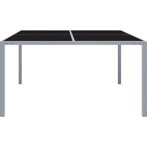 Maison Exclusive - Gartentisch 130x130x72 cm Grau Stahl und Glas