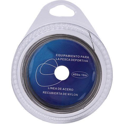 Fil d'acier tressé 7 brins haute résistance pour pêche en mer (40lb) 10m (1/2)