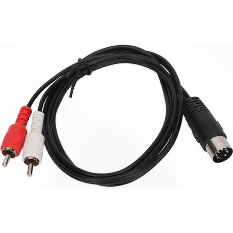 Câble adaptateur 7PIN vers 2RCA, blindé double, 1 mètre, pour liaison audio stéréo, connectique fiable (1/5)