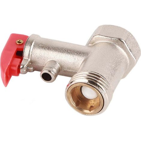 1 Stück Sicherheitsventil für Warmwasserbereiter, Druckbegrenzungs-Rückschlagventil, Messing, vernickelt, 0,9 MPa, G1/2 Zoll