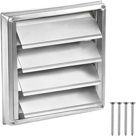 Grille de ventilation de 150 mm, grille étanche en acier inoxydable avec lamelles amovibles, grille de hotte à volets (1/5)
