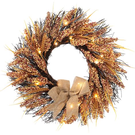 50CM Christmas Harvest Festival Wheat Autumn Wreath (1/5)