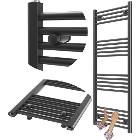 Radiateur Salle de Bain Granitan Breno 60x130 cm Noir Échelle Chauffante 591 W (1/5)