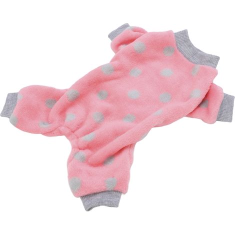 Pyjama pour animaux à quatre pattes, élégant, mignon, respirant, léger et extensible, en peluche douce, pour chiens de petite et moyenne taille et chats, rose (1/5)