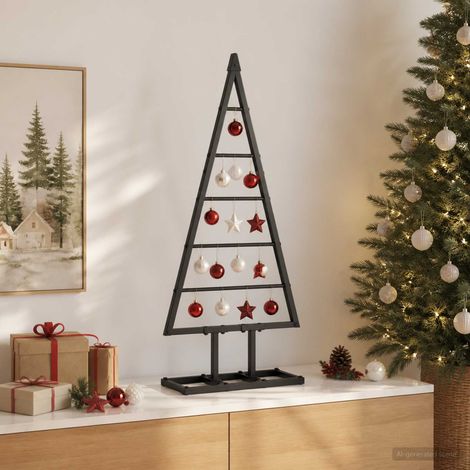 vidaXL Albero di Natale in metallo KUOPIO 60 cm Metallo Nero (1/5)