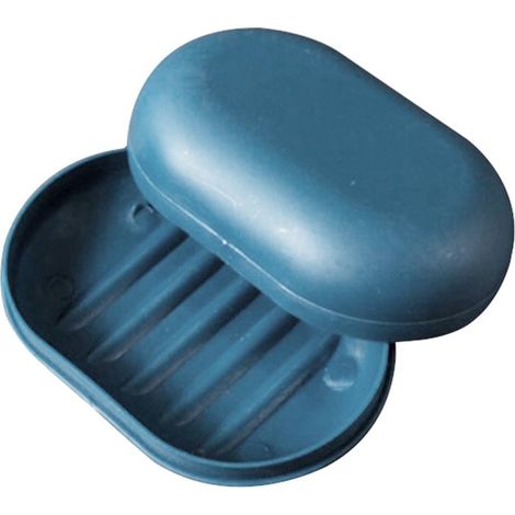 Set mit 10 Seifenschalen, Reiseabtropfschale, wasserdichte Duschbox, Seifenablage mit Deckel, wasserdichte Seifenbox für Küche und Bad (blau)