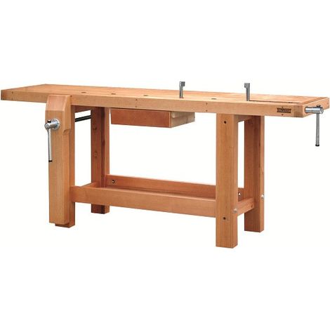 Outifrance – Établi modulable bois 2m – Plateau bois multiplis 70mm – Presse verticale 300mm – Charge maximale 500kg (1/2)