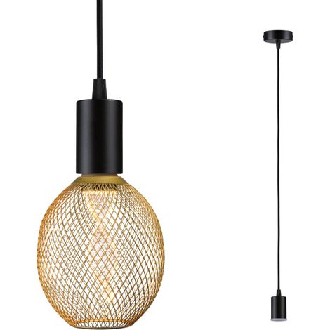 PAULMANN SUSPENSION E27 RAVI IP44 230V MAX60W REGLABLE 30-150CM NOIR - 71136 (1/5)