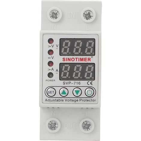 Über- und Unterspannungsschutz, Strombegrenzungsverzögerung, einstellbares intelligentes selbstrückstellendes Gerät, AC220V 40A (1