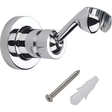 Support de pommeau de douche mural en cuivre chromé, réglable à 360°, compatible avec pommeau de douche à main et flexible standard. (1/5)